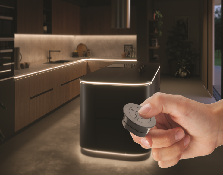 24v 72w GIRO Surface Mounted Wireless Remote Dimmer Switch with Receiver 42mm ø - Black